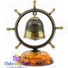 бронзовый колокольчик "Рында" с калининградским янтарем 1