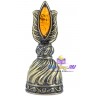 бронзовый колокольчик с янтарем "Лилия" 1