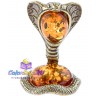 бронзовая фигурка "Королевская Кобра" со вставками калининградского янтаря 2