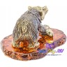 ,литая бронзовая фигурка "Камчатский Медведь" на янтаре 5