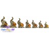 янтарный набор фигурок Стадо Слонов из бронзы 1