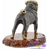 бронзовая фигурка собака породы "Мопс" на калининградском янтаре 2