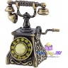 бронзовый колокольчик с молочным янтарем "Антикварный Телефон" 1