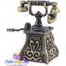 бронзовый колокольчик с молочным янтарем "Антикварный Телефон" 3