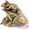 бронзовая фигурка с янтарем "Мышь с Кошельком Богатства" 5