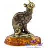 фигурка на янтаре "Кошка Корниш-Рекс" 1