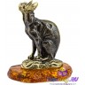 фигурка на янтаре "Кошка Корниш-Рекс" 2
