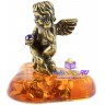 фигурка из бронзы на янтаре "Размышляющий Ангел" 1