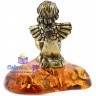 фигурка из бронзы на янтаре "Размышляющий Ангел" 3