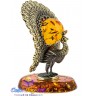 бронзовая фигурка янтарь Индийский Павлин 4
