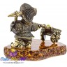 фигурка из калининградского янтаря и уральской бронзы - "Гном Рудознатец" 4