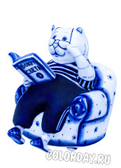 статуэтка "Кот Читатель"