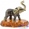 бронзовая фигурка на янтаре "Тайский Слон" 1