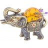 бронзовая фигурка со вставками янтаря "Янтарная Слониха" 1